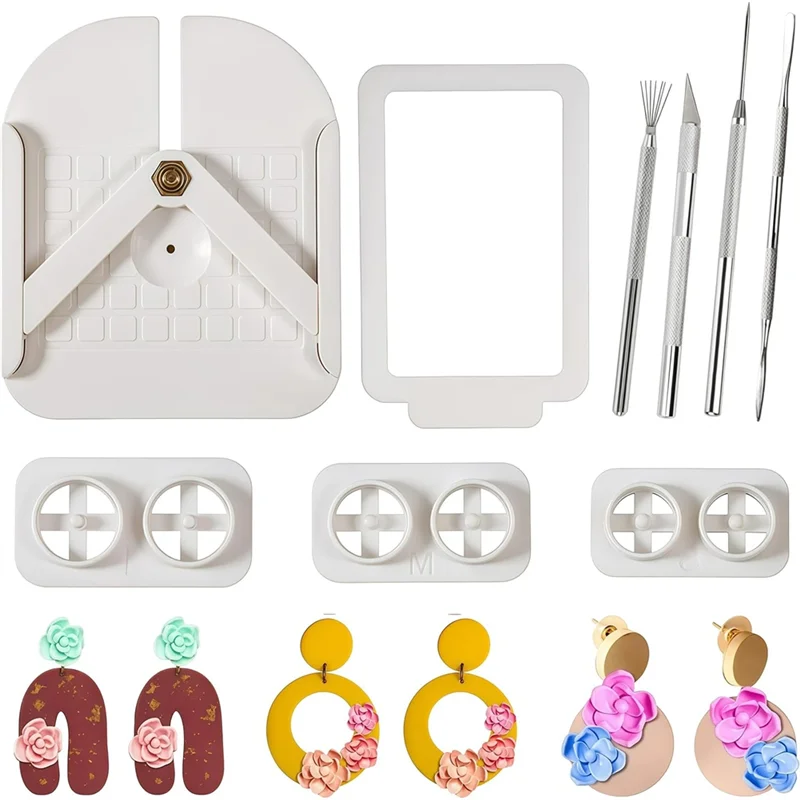 

B08B-9 Pcs Stud Post Embedding Tool For Polymer Clay Tools, Air Dry Clay Tools For Clay Jewelry