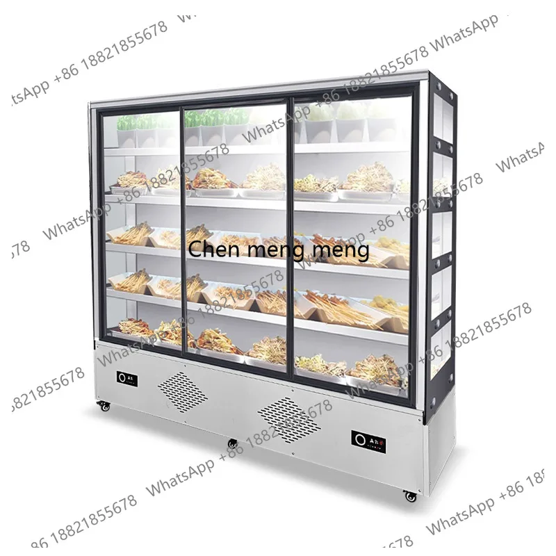 

Stainless Steel Skewer BBQ Spicy Hot Pot Display Cabinet Vegetable Freshness Ordering Cabinet