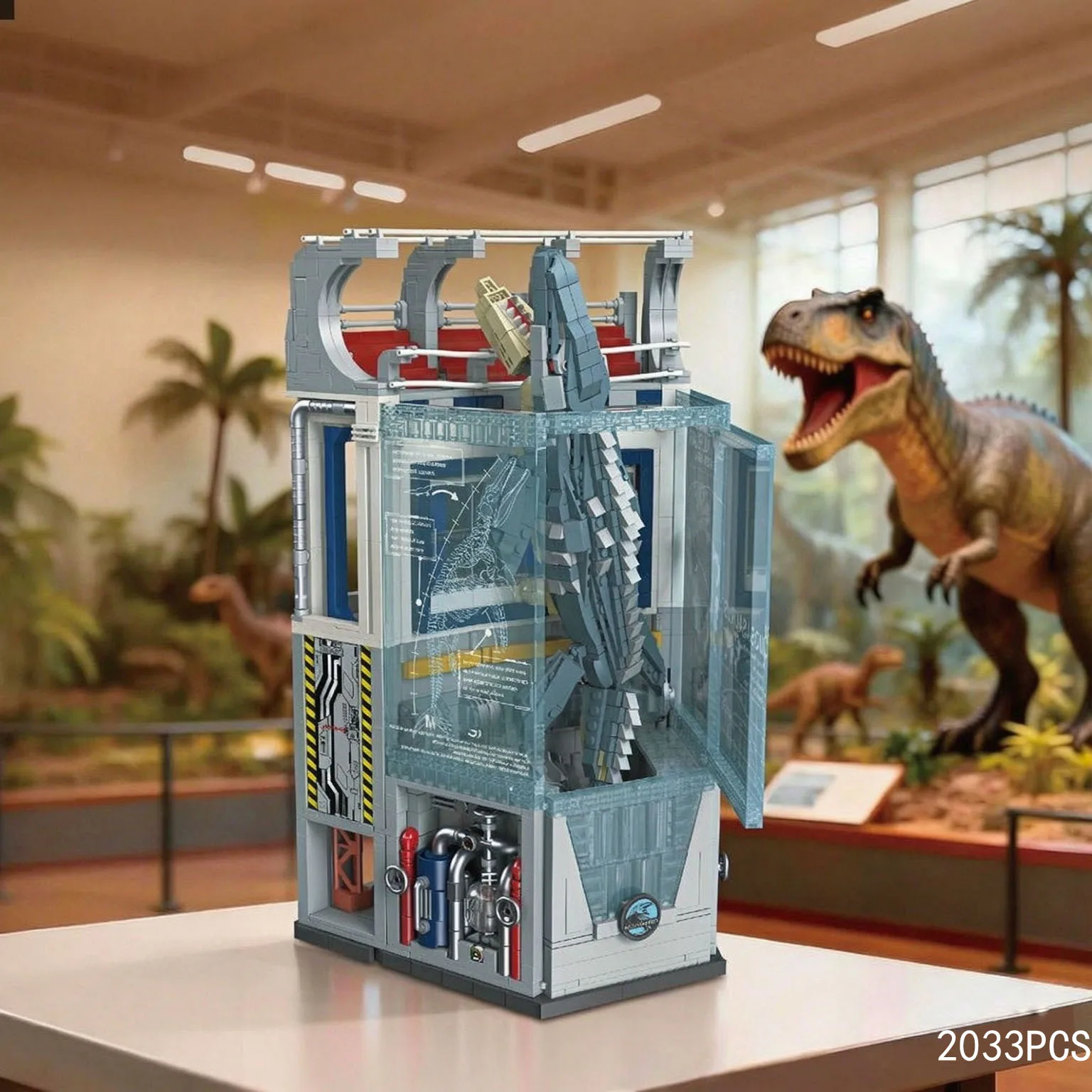 iDEA Jurassic Dinosaur Building Block Underwater Research Module Mosasaurus Construction Brick Educational Toy For Gifts