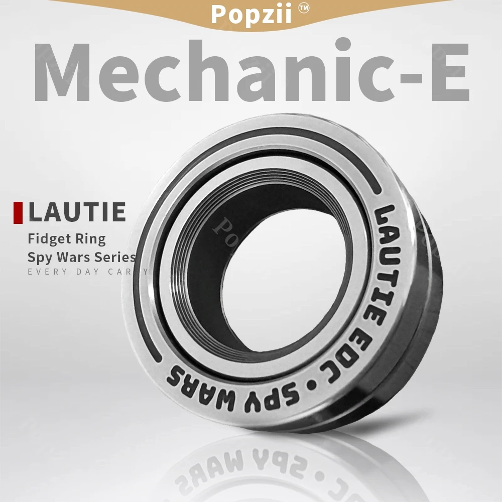 LAUTIE Mechanic E Fidget Ring Spy Wars Series EDC Fidget spinner Metal Adult Fidgeting toys Office Stress Relief Gadgets