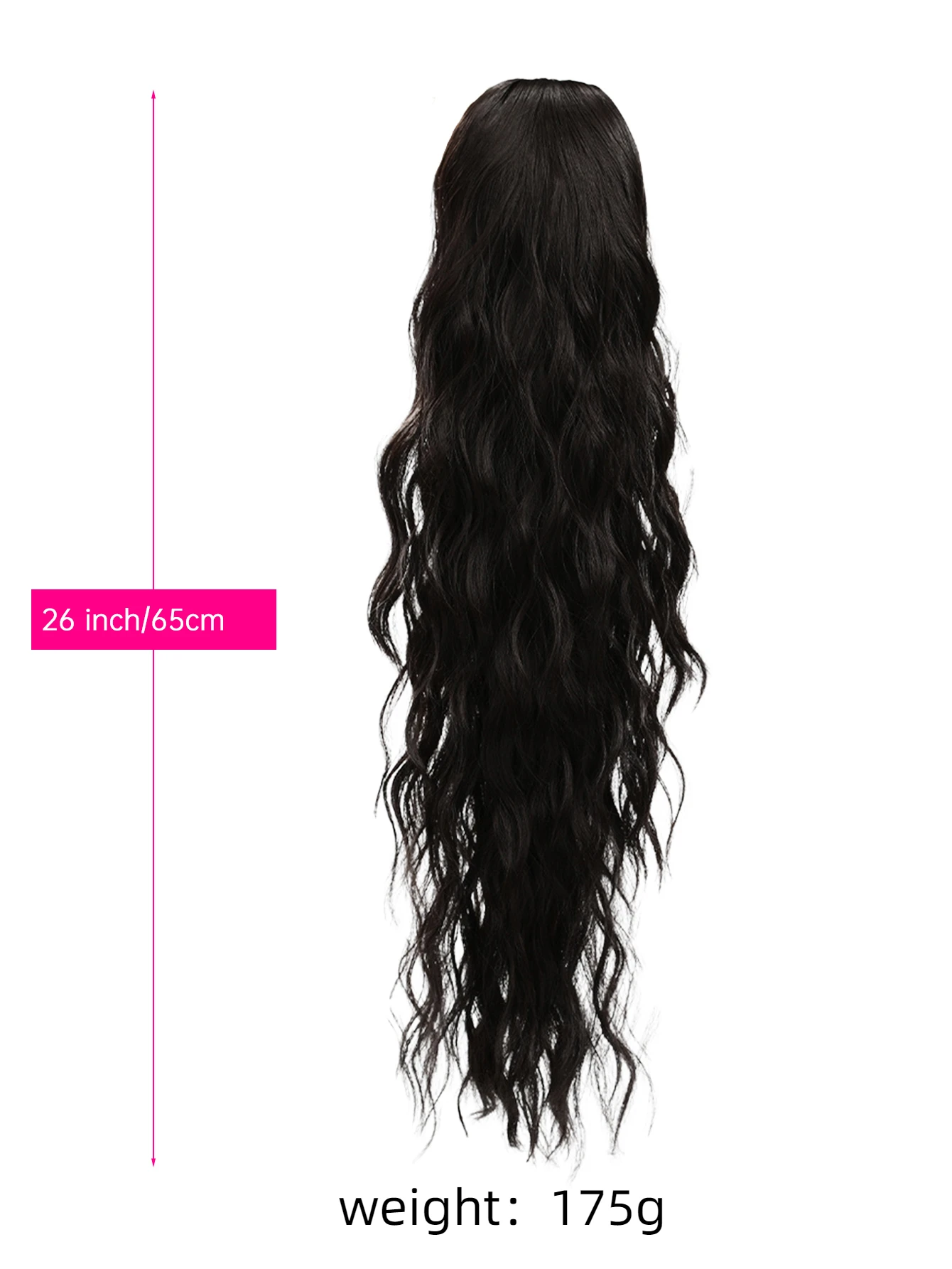 Ponytail Extension, 26 Inch Drawstring Ponytail Hair Extensions for Women Long Curly Wavy Ponytail Multi-color option for daily