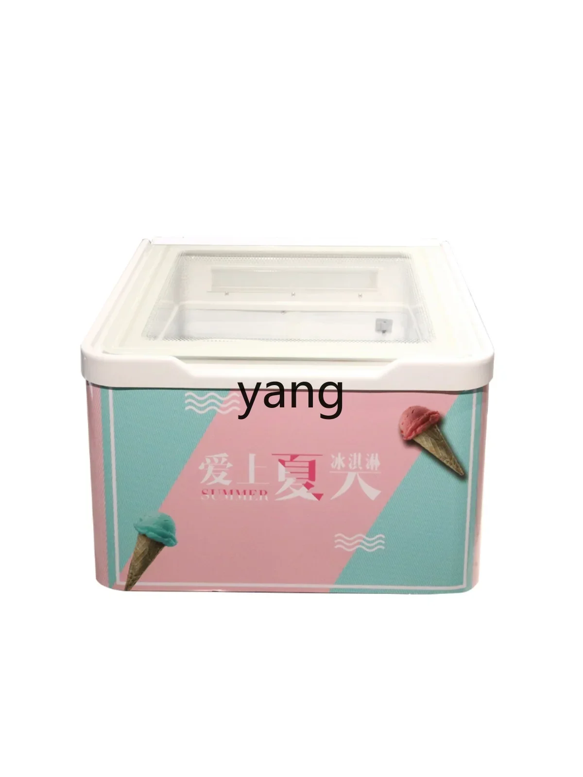 Yjq Small Ice Cream Stall Freezing Display Cabinet Desktop Commercial Table Freezer