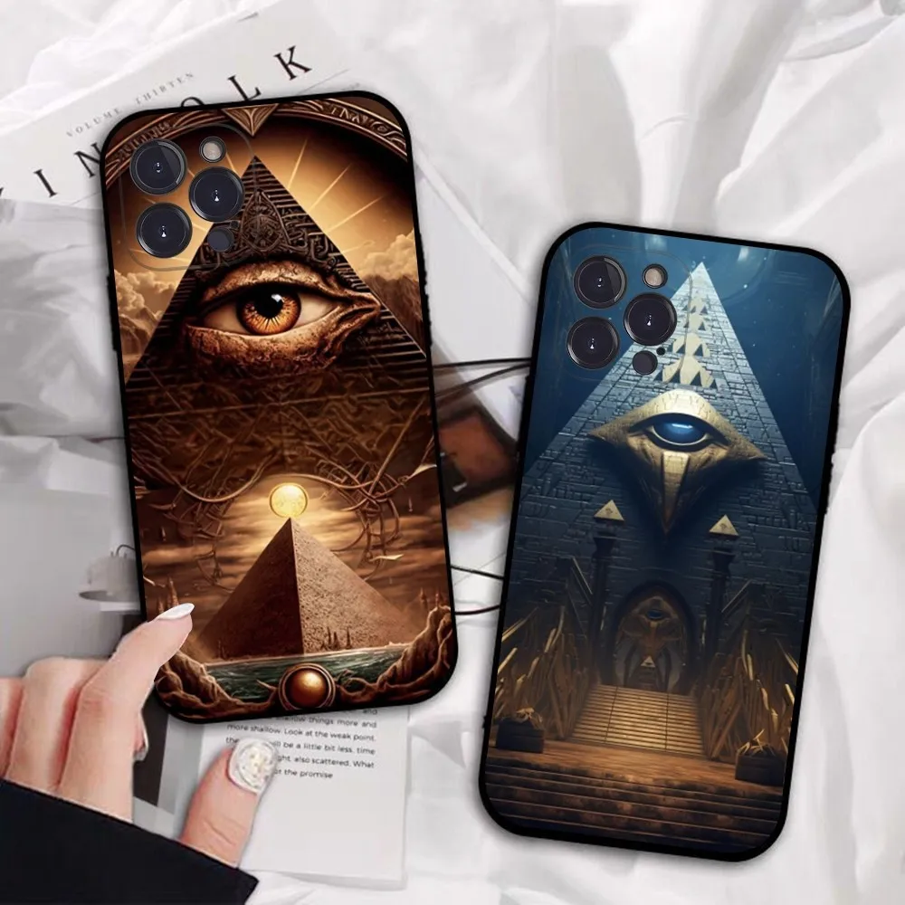 Illuminati Eye Occult Pyramid Phone Case For IPhone 16 15 8 7 6 6S Plus X SE XR XS 14 11 12 13 Mini Pro Max Mobile Case