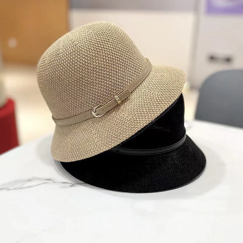 Chapéu de palha do verão para mulheres para viagens ao ar livre Casual Chapéus de sol para mulheres Praia Chapéus Senhoras Fisherman Sunshade Chapéu