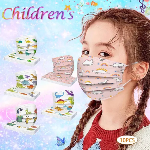 어린이 일회용 하이 퀄리티 마스크, 산업용 3 플라이 귀고리, 야외 방진 얼굴 보호 마스크, 일회용 마스크, 10 개 