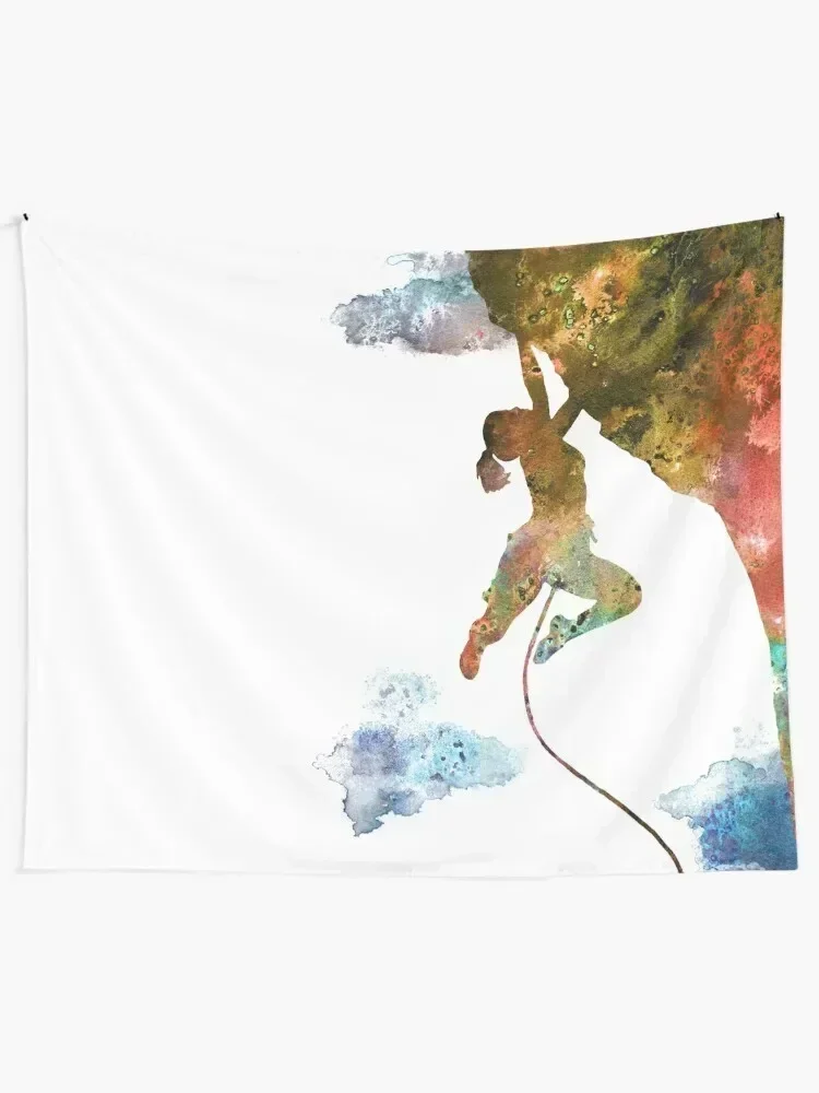 Rock climbing extreme sport woman, climbing woman, climber Tapestry Outdoor Decoration Decor For Bedroom Tapestry