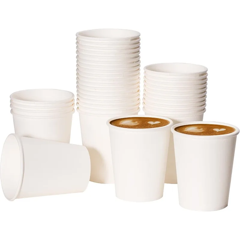 1000 Pak 8 Oz Cangkir Kopi Kertas Sekali Pakai, Cangkir Kopi Panas 8Oz, Cangkir Kopi Kantor (8 Oz 1000 Pak) (Putih, 1000)
