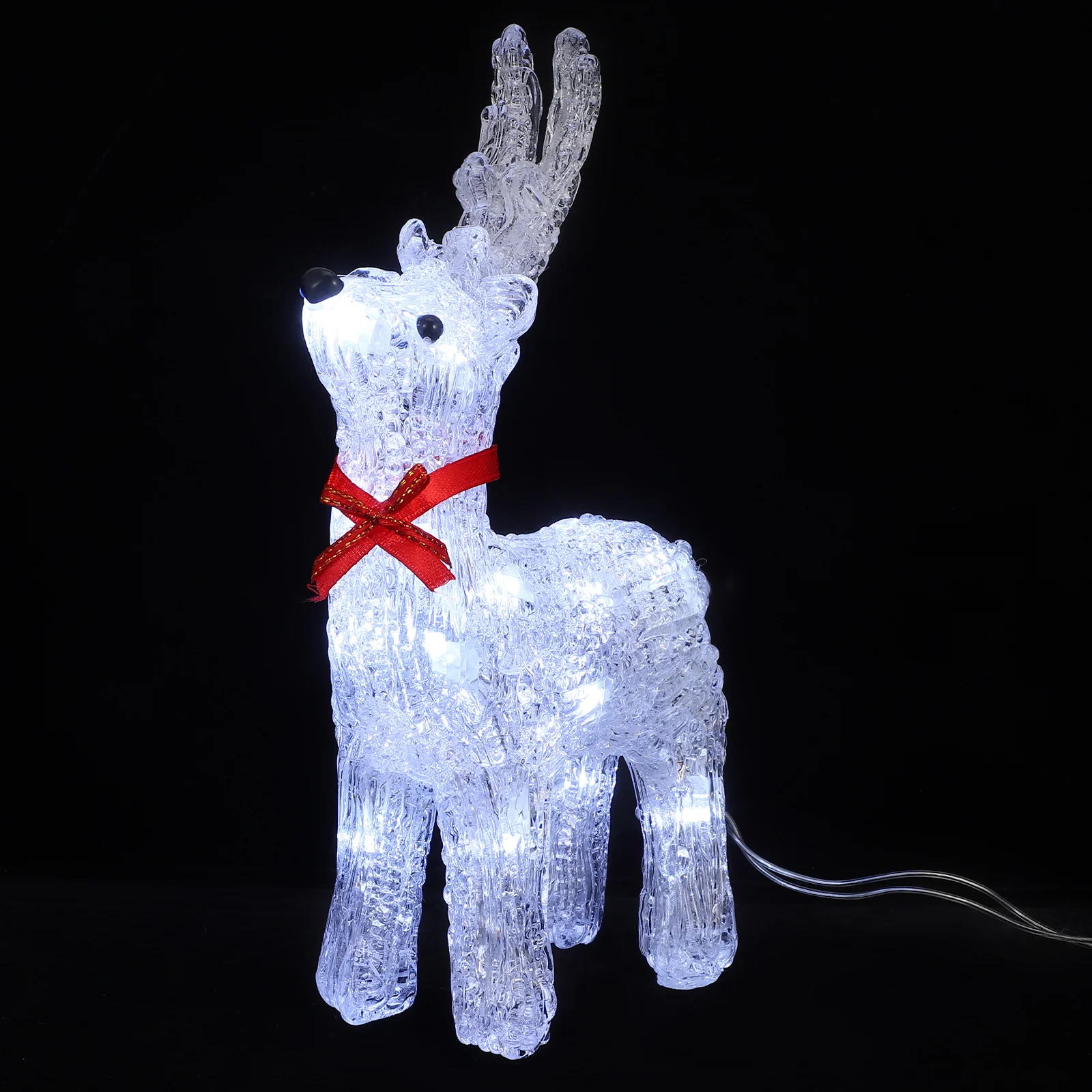 

Light-Up Reindeer Christmas Figure Reindeer Sculpture Centerpiece Tabletop Decor Plastic Deer Ornament For Christmas Decoration