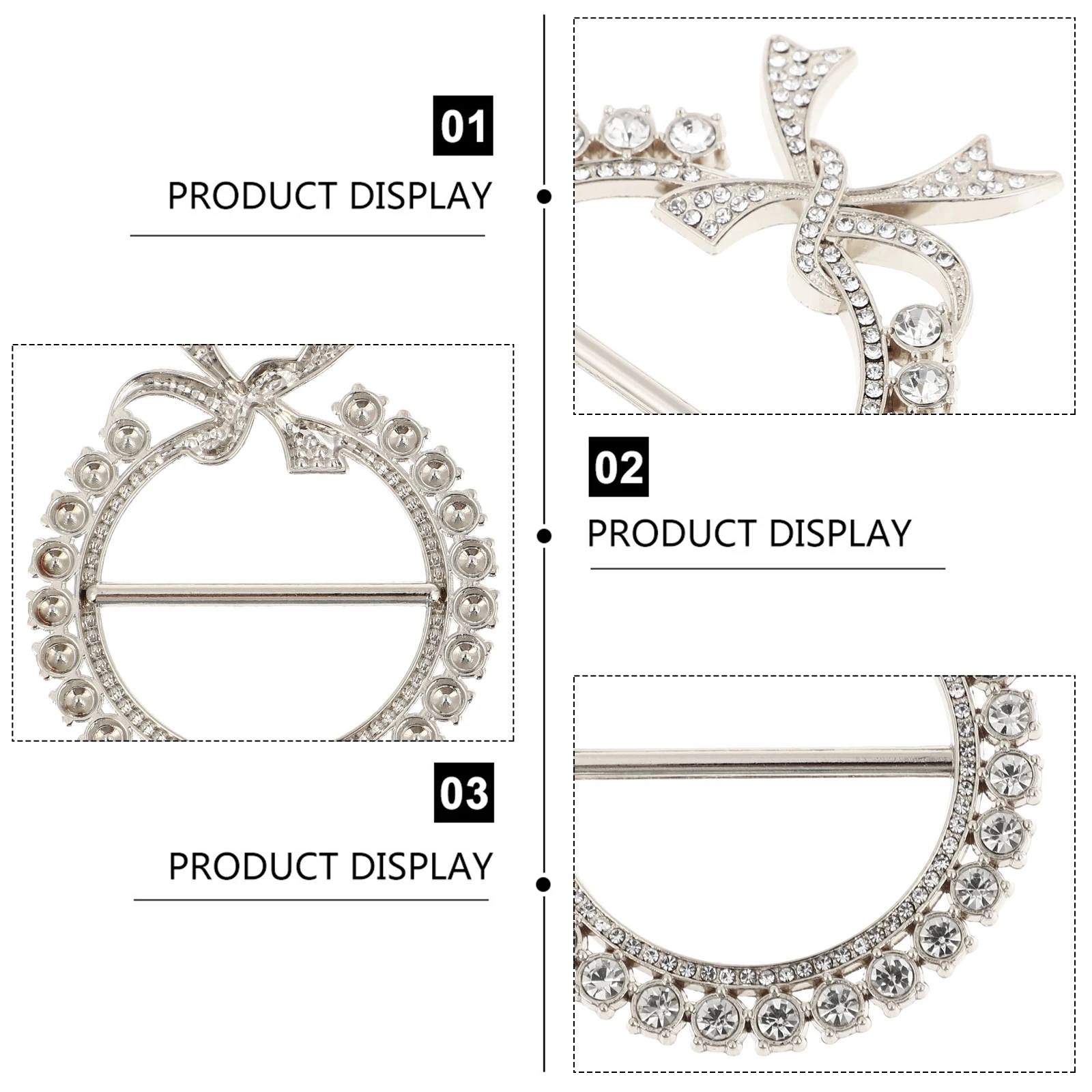 

2 pcs Alloy Metal Shirt Lapel Pins Durable T-Shirt Buckles Scarf Clasp Bright Shiny Dressing Accessories Brooch Pin
