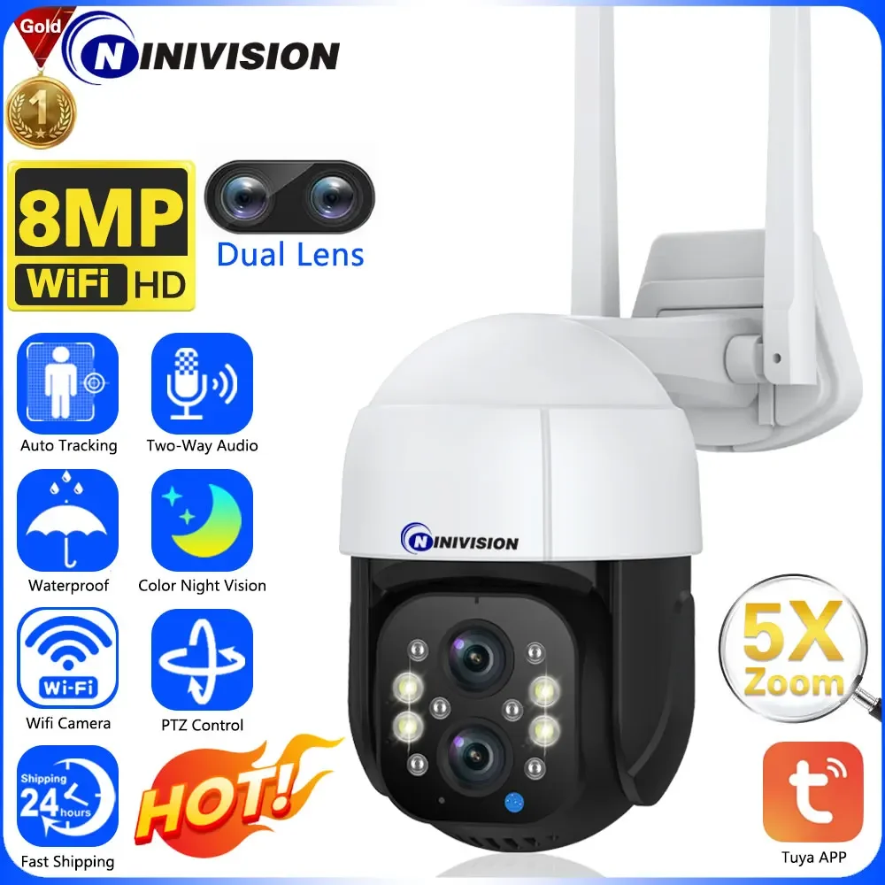 

5X PTZ Zoom Dual Lens Wifi Vedio Survalance Camera Cctv Security Protection Motion Detection Outdoor Wireless Security IP Camera