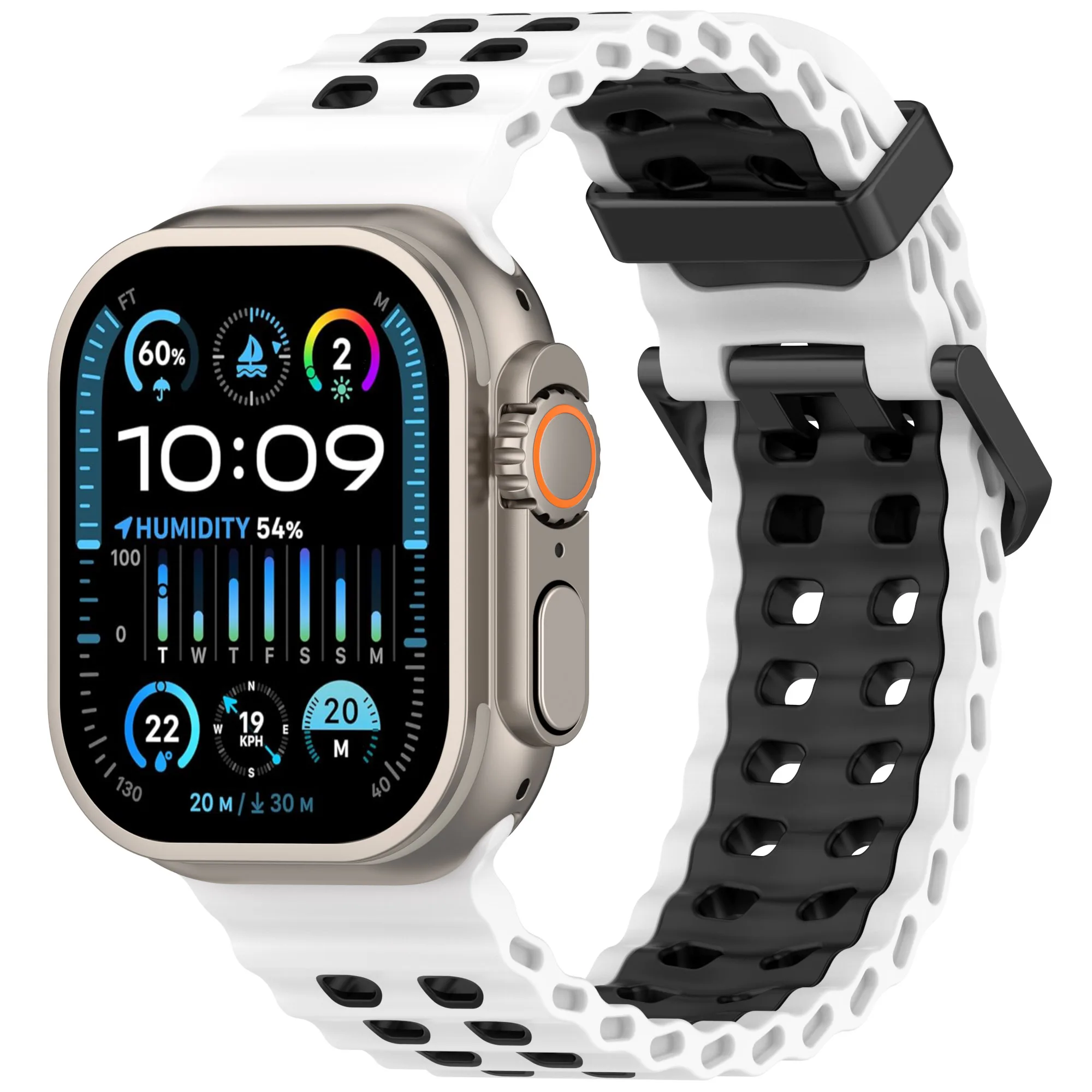 المحيط الرياضة الفرقة ل أبل الترا 2 49 مللي متر iWatch سلسلة 10 9 8 7 6 5 4 3 SE 42 44 45 46 مللي متر نغمتين سيليكون حزام الساعات