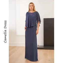 Neue Scheide Abendkleider Bateau Neck Kleid elegante und hübsche Frauen kleider Chiffon Mutter der Braut Kleider Vestido