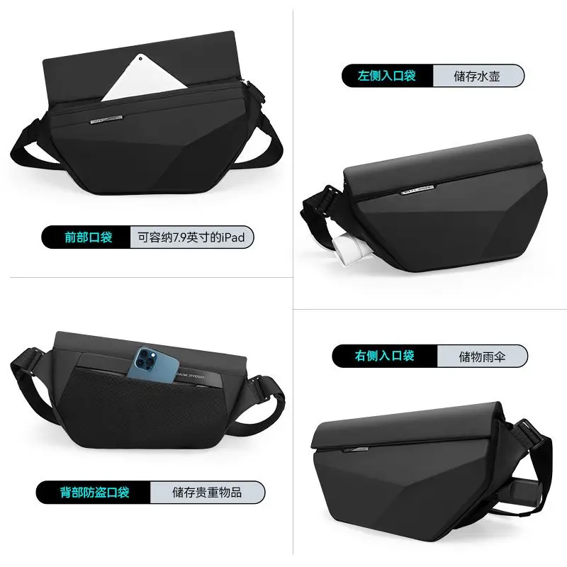 Mark Ryden Crossbody Tas Waterdichte Tablet Computertas Mobiele Telefoon Tas Fietsen Functionele Werktas Modemerk Heren Borst