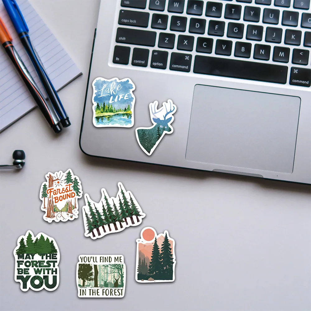 50 pçs floresta graffiti adesivos telefone scrapbooking papelaria caixa de armazenamento guitarra skate copo água adesivos decorativos