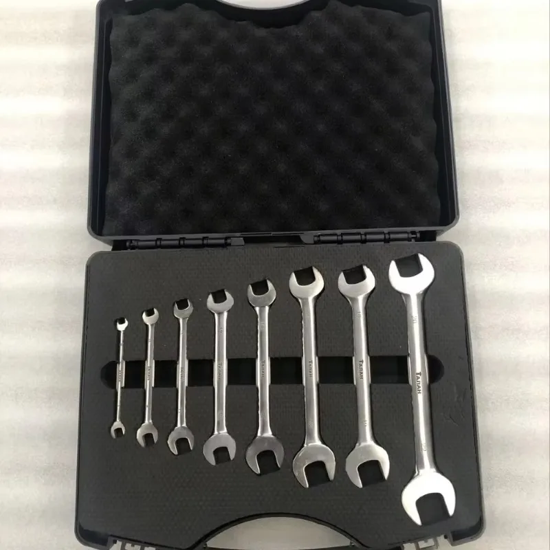 Non Magnetic Titanium Tools Set Double Open End Wrench 8pcs Corrosion-resistant Lightweight Efficient Hand Hard Case