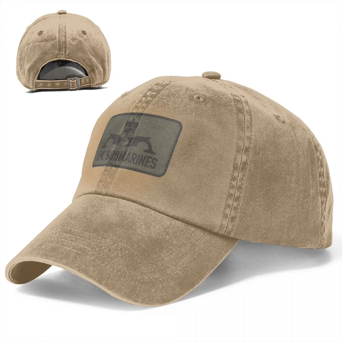 H.M. Topi bisbol tambalan kapal selam Snapback topi Denim dicuci Casquette dapat disesuaikan luar ruangan topi koboi bisbol Hip Hop