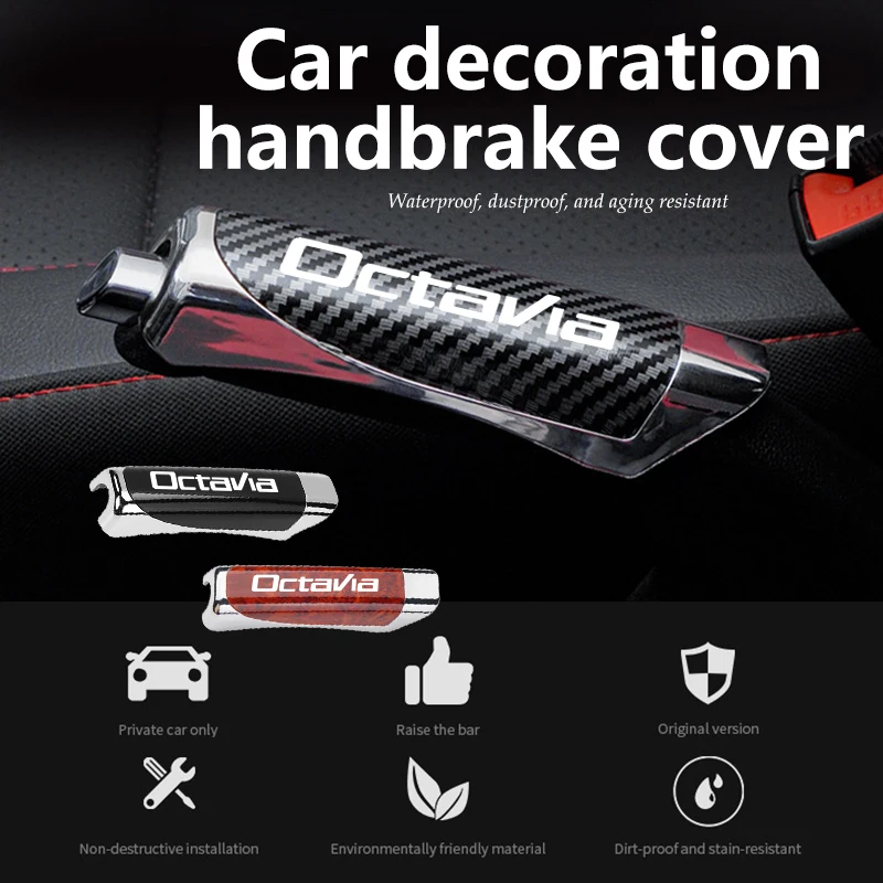 

Car Handbrake Grip Carbon Fiber Anti-slip Protect Cover Decoration For Skoda Octavia 2 3 MK2 MK1 2 3 A5 A7 A8 Fabia Karoq Superb