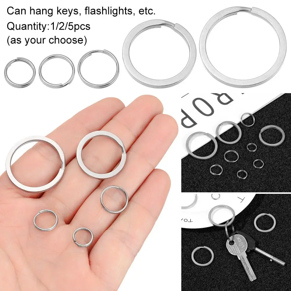 1/2/5pcs 10/12/14/25/30mm Titanium Alloy Camping Travel Goods EDC Keychain Keyring Buckle Key Ring Portable Holder