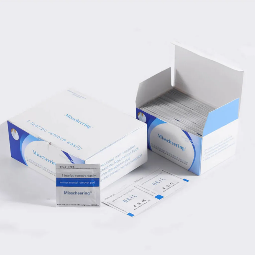 50/100/200개 네일 아트 클리너 젤 폴리쉬 리무버 물티슈 종이 패드 매니큐어 클렌저 네일 아트 UV 젤 리무버 도구 세트