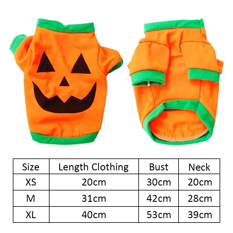 New Halloween Pet Cats Dogs Pumpkin Costume Christmas Puppy Kittens Clothes Cotton Spring Autumn Sweaters Suits Pet Products