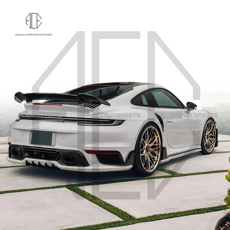 TA Style For Porsche 911 992 Turbo Turbo S Dry Carbon Fiber Body Kit Front bumper Rear lip Side skirts Rear spoiler