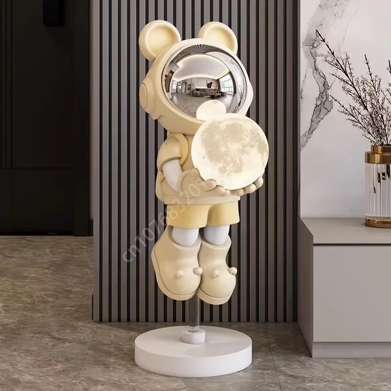 Imagem -03 - Escultura Nórdica do Astronauta Decoração Home Luz Criativa Decoração Luxuosa do Quarto Lâmpada de Assoalho Grande Acessórios da Estátua 72cm