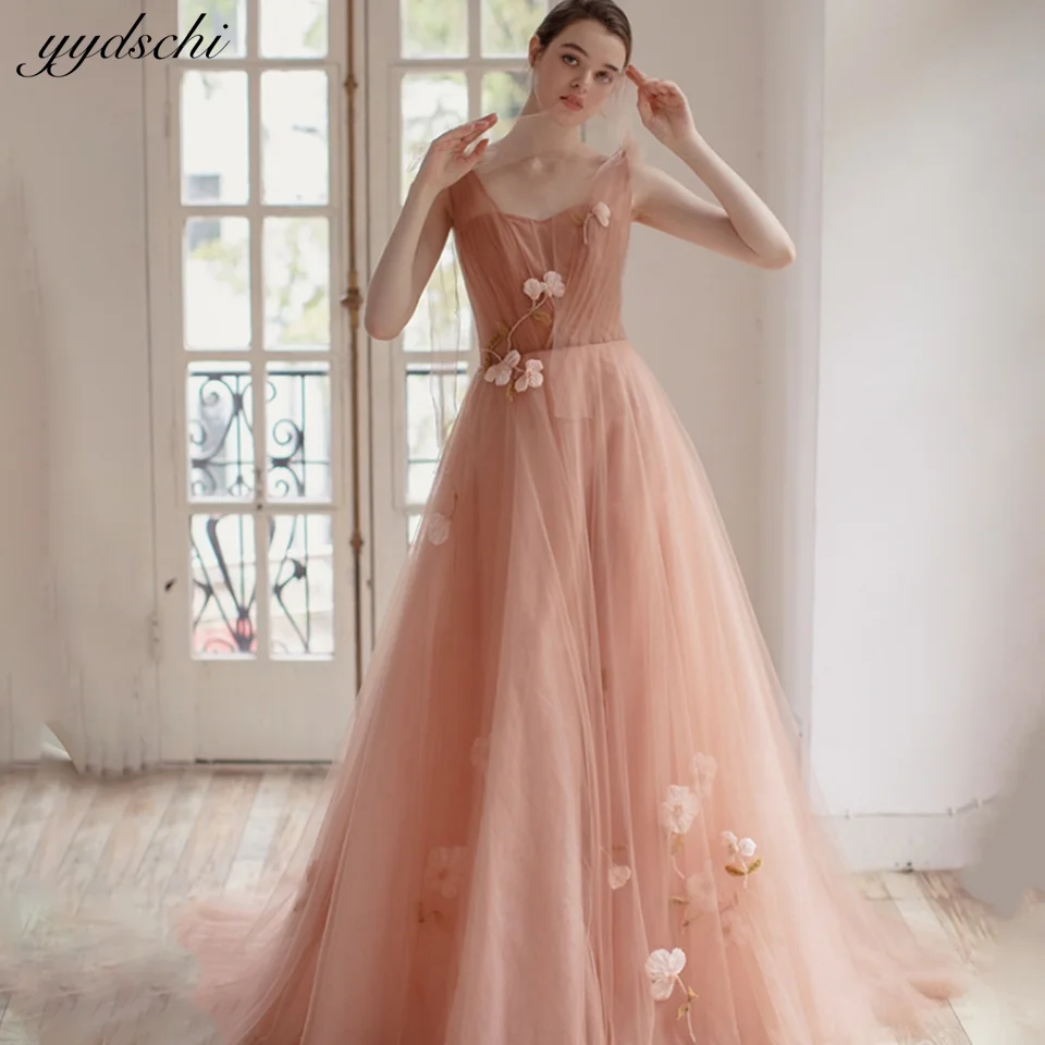Appliques princesse dos nu brosse Train robe élégante robe adulte robe de mariée Photo Art Test spectacle robe de soirée pour les femmes