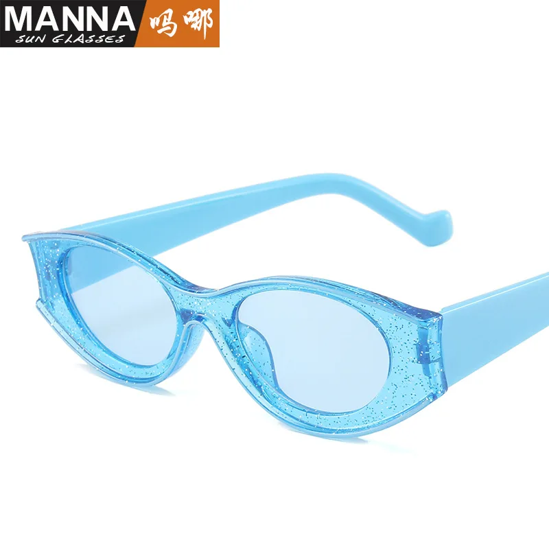 نظارات عين القط الحديثة للإناث ، إطار صغير ، إطار فراميسيت ، مقعر ، مشرق ، مشرق ، أزياء الشارع ، إنستغرام ، عبر الحدود