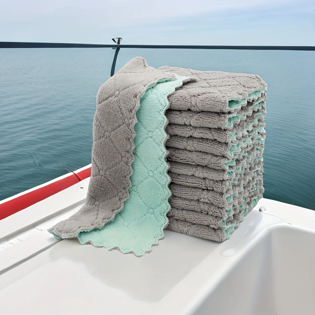 10 kitchen towels and cloths, small dishwashing towels in various colors