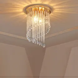 Light Luxury Modern Small Crystal Ceiling Light Living Room Hallway Hallway Porch Balcony Rear Modern Entrance Ceiling Lamp Foye