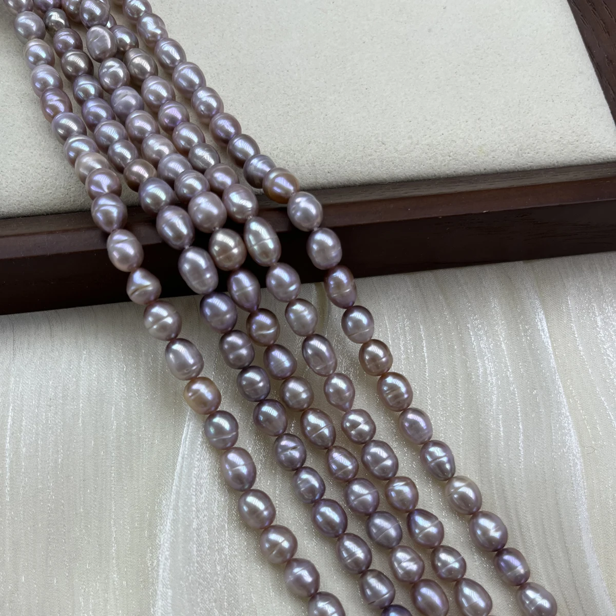 6-7 مللي متر AA لؤلؤ المياه العذبة الطبيعية الأرجواني الوردي الأبيض الأرز الخرز Charms DIY بها بنفسك النساء الرجال قلادة صنع المجوهرات الملحقات