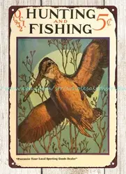 1932 hunting fishing BIRD WOODCOCK WADING WATERFOWL metal tin sign home bar