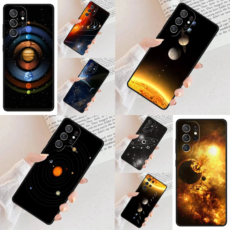 Solar System Planet Constellations Phone Case For Samsung Galaxy S24 S23 S22 S21 Ultra S10 Note 10 Pro S20 Plus FE S9 S8 Cover