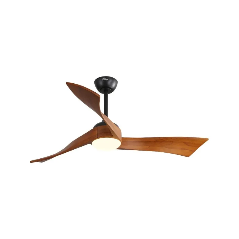 Hot Selling 52 Inch Solid Wood Ceiling FanLow Profile Brown Ceiling Fan with 3 Downrod for Living Room Bedroom Farmhouse Patio