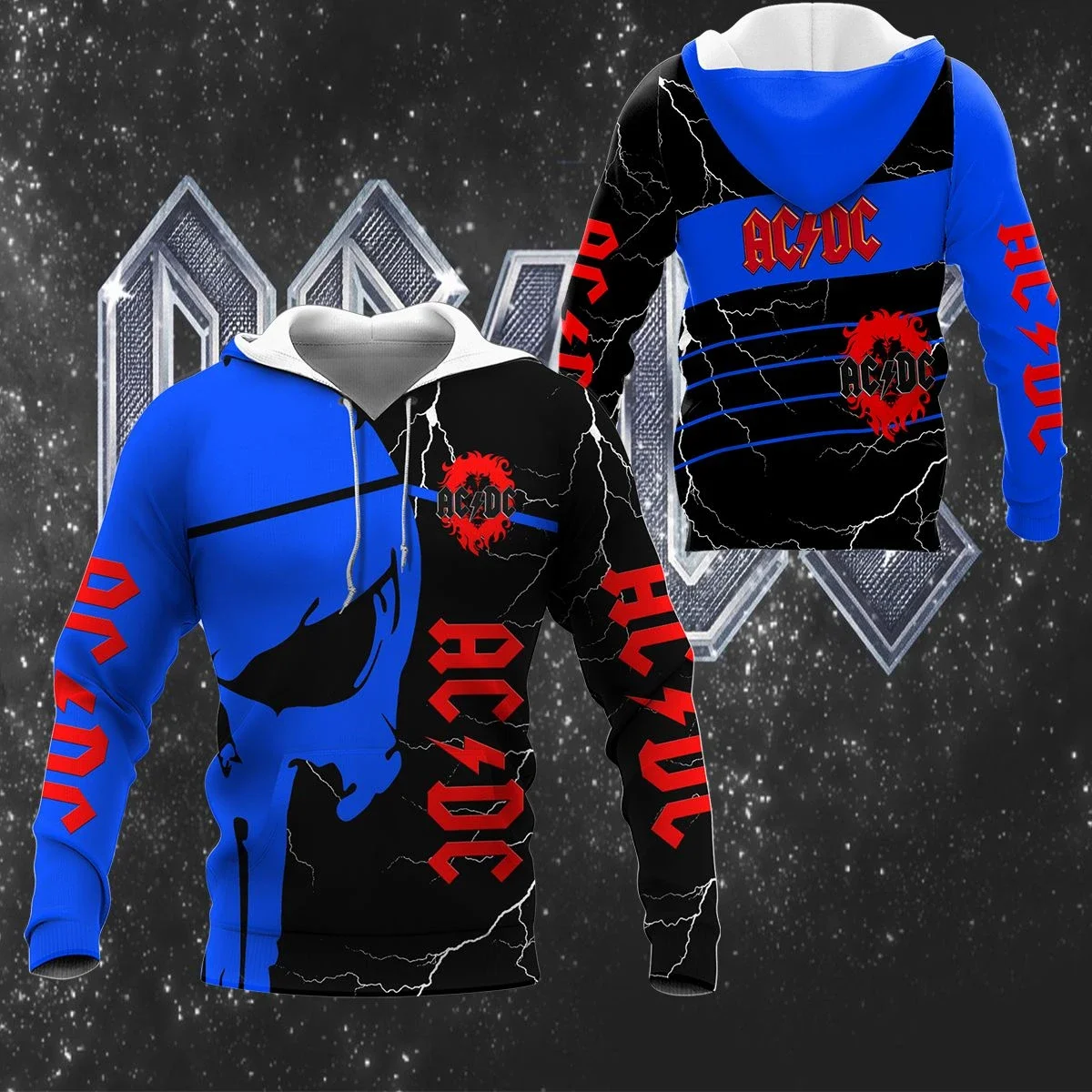 

Spring And Autumn Popular Retro Music AC/DC Men's Hoodies 3D Printing Fashion Rock Men's Women's Casual Fashion Sweatshirts Tops