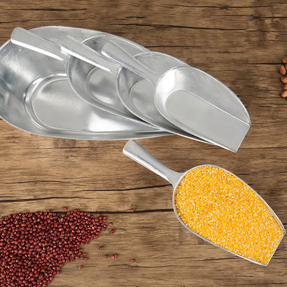 

2Pcs Thicken Aluminum Ice Shovel Antirust Kitchen Restaurant Mall Food Packing Popcorn French Fries Scoop