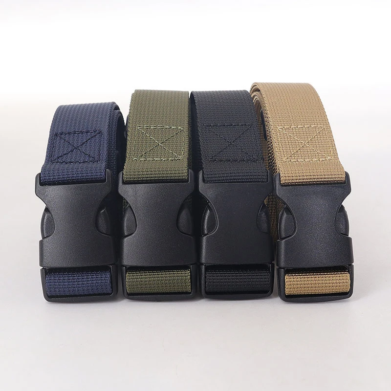 

125cm Nylon Braid Military Men Belt Army Belts Adjustable Man Outdoor Travel Tactical Waist With Plastic Buckle For Pants