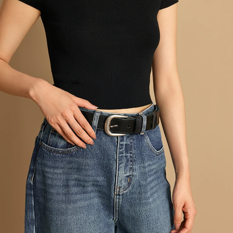 BEAUTODAY Luxury Brand Belts Women Genuine Leather Silver Buckle Designer Gifts Jeans Dress Accessories Waistband Handmade 91089