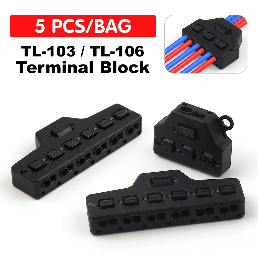 

5PCS Low Voltage Quick Wire Connector Splitter LED Strip Lighting Distribution Block Butt Cable Terminal Block Accessories