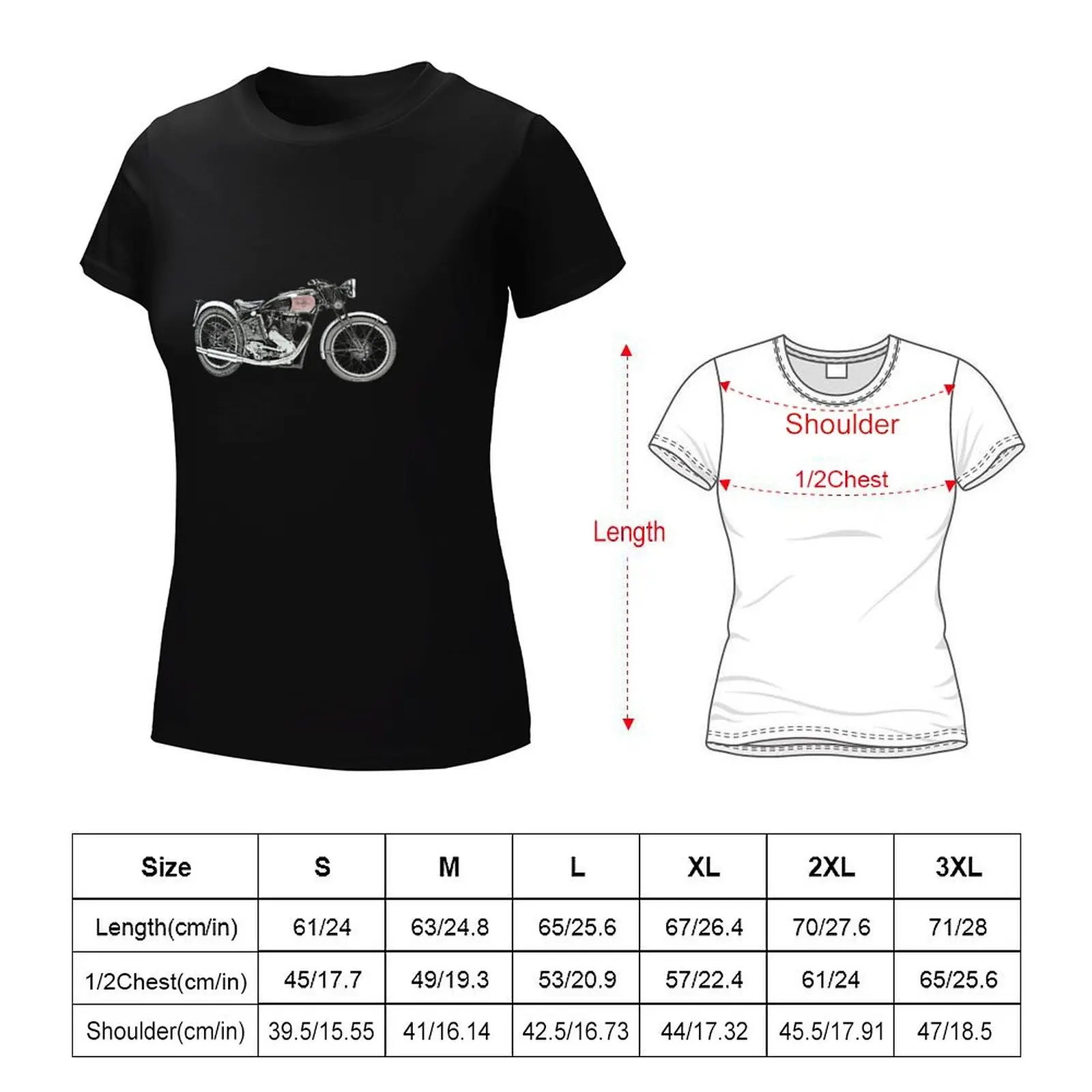 1938 EXCELSIOR WARRIOR Motorcycle T-Shirt graphics korean fashion lady clothes Women t-shirts