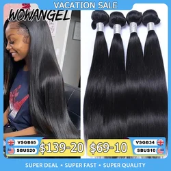 Wow Angel-Bundles de cheveux humains raides Sophia, Extensions de cheveux Remy péruviens, Bundles de tissage, Cheveux vierges, 10A, 28 po, 30 po, 1 pièce, 3/4 pièces