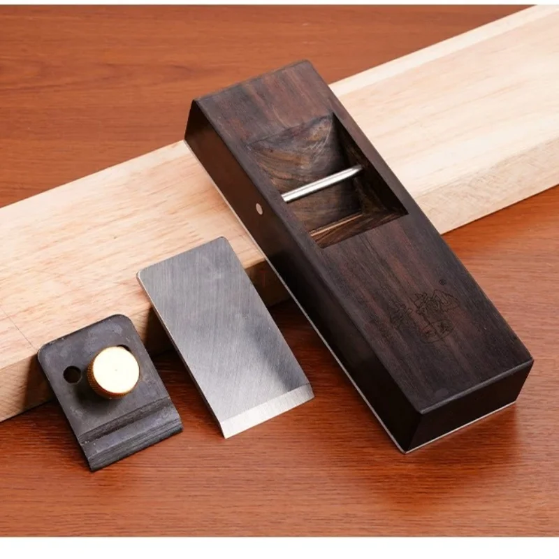 105/180/245mm Upgraded Aluminum Base Ebony Wood Pull Plane Portable Bench Flat Plane Adjustable Knob Woodworking Hand Planer