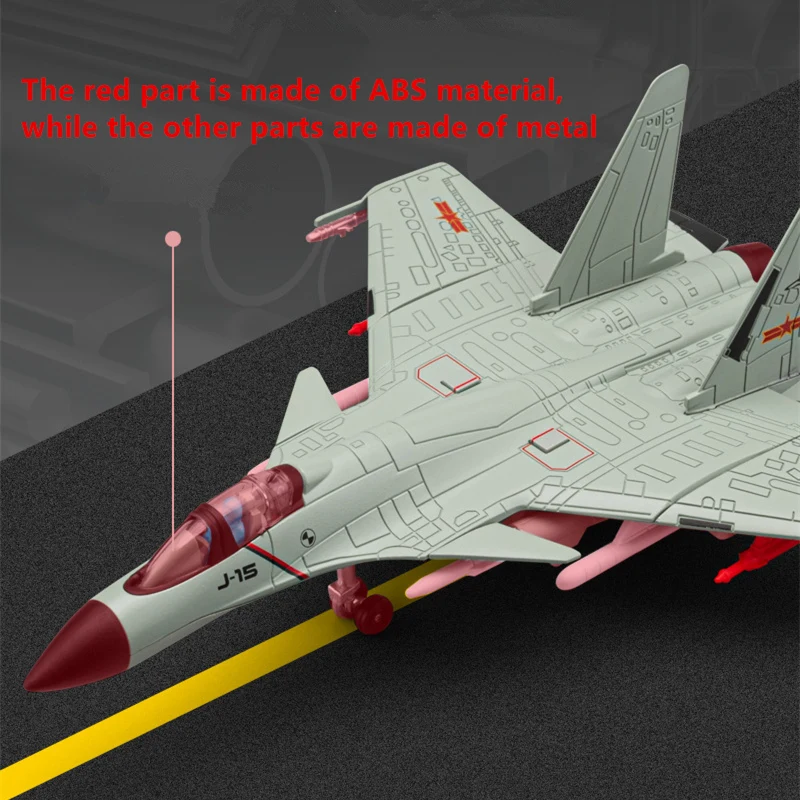 1/89 Flying Shark J-15 Flanker-D Alloy Stealth Fighter Aircraft Airplane Model Metal Fighter Battle Plane Model Sound and Light