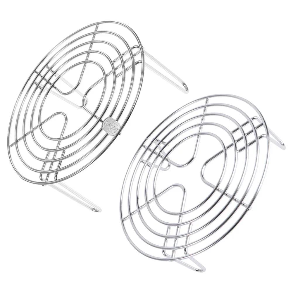 

2Pcs Stainless Steel Steaming Rack Multifunction Kitchen Food Steamer Stand Durable Metal Steaming Grate For Home Cooking