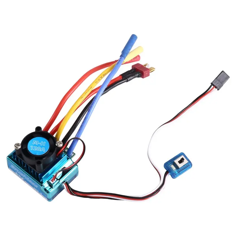 B78B-For 540/3650/3670 RC Car Boat Motor 2-3S Compatible 120A Brushless ESC Speed Controller With T Plug 4.0Mm Banana Connector
