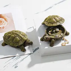 Jewelry Box Necklace Earrings Bracelets Decor Holder Turtle Figurine