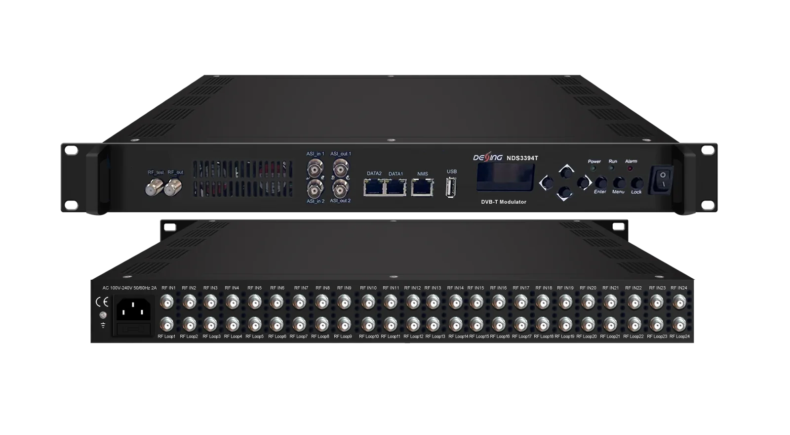 QAM変調器 128 IP入力 2 ASI入力 ポート16または24 in 1 Mux スクランブリング変調器