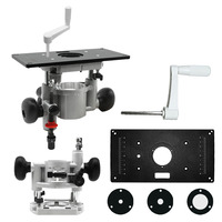 Woodworking Router Lift Table Base and Aluminum Router Table Insert Plate Hand Lift Wrench for 65mm Diameter Motors