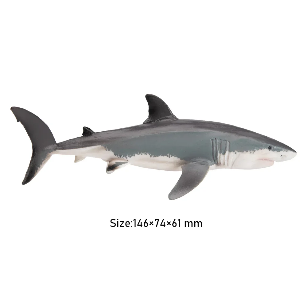 Toymany Simulation Great White Shark Ocean Animal Model Toy Mini Figures Dolls Action Figurines Toys Children Gift  Cake Decora
