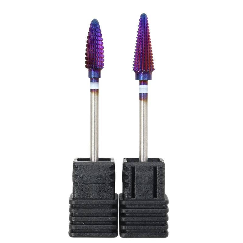 Hot! Purple Pro Whole Carbide Nail Drill Bits Nail Art Electric Drill Machine Files Nail Art Tools cut and polish bottom nail